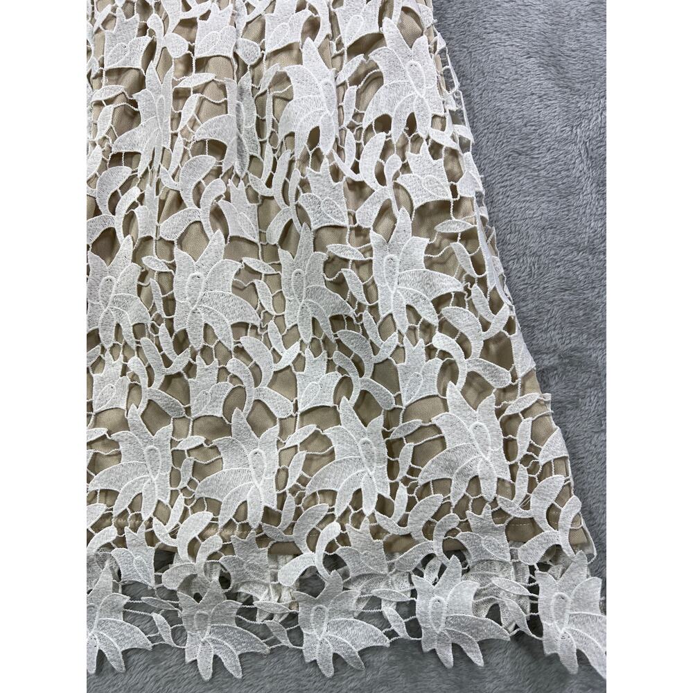 Lace Mini Dress Small White Coastal Cowgirl Boho V Neck Sleeveless Summer Chic - Picture 2 of 9